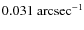 $\rm0.031~arcsec^{-1}$