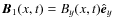 $\vec{B}_1(x,t)=B_y(x,t)\hat{\vec{e}}_y$