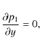 \begin{displaymath}\frac{\partial p_1}{\partial y}=0,
\end{displaymath}