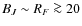 $B_J \sim R_F \ga
20$