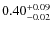 $\rm0.40^{+0.09}_{-0.02}$