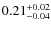 $\rm0.21^{+0.02}_{-0.04}$