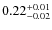 $\rm0.22^{+0.01}_{-0.02}$