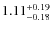 $\rm 1.11^{+0.19}_{-0.18}$