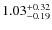 $\rm 1.03_{-0.19}^{+0.32}$