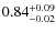 $\rm0.84_{-0.02}^{+0.09}$