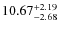 $\rm 10.67_{-2.68}^{+2.19}$