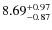 $\rm 8.69_{-0.87}^{+0.97}$