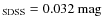 $_{\rm SDSS} = 0.032~\rm {mag}$