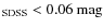$_{\rm SDSS} < 0.06~{\rm mag}$