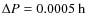 $\Delta P = 0.0005~\rm {h}$