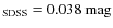 $_{\rm SDSS} = 0.038~{\rm mag}$