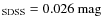 $_{\rm SDSS} = 0.026~{\rm mag}$