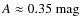 $A \approx 0.35~{\rm mag}$