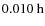 $0.010~{\rm h}$