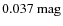 $0.037~{\rm mag}$
