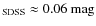 $_{\rm SDSS} \approx 0.06~{\rm mag}$