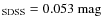 $_{\rm SDSS} = 0.053~\rm {mag}$