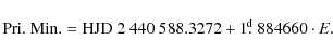 \begin{displaymath}\rm Pri.~ Min. = HJD ~2~440~588.3272 + 1\hbox{$.\!\!^{\rm d}$ }884660 \cdot {\it E}.
\end{displaymath}