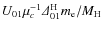 $U_{01} \mu _c^{-1}{\it\Delta} ^{\rm H} _{01} m_{\rm e}/M_{\rm H}$