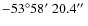 $-53\degr58\hbox{$^\prime$ }20.4\hbox{$^{\prime\prime}$ }$
