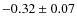 $-0.32\pm0.07$