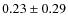 $0.23\pm0.29$