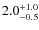 $\rm 2.0_{-0.5}^{+1.0}$