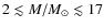 $2 \lesssim M/M_\odot \lesssim 17$