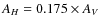 $A_H = 0.175
\times A_V$