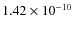 $1.42\times10^{-10}$