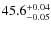 $\rm 45.6^{+0.04}_{-0.05}$