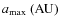 $a_{\rm max} \ ({\rm AU})$