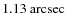 $1.13~{\rm arcsec}$