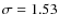 $\sigma = 1.53$