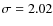 $\sigma =
2.02$