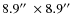 $8.9\hbox{$^{\prime\prime}$ }\times8.9\hbox{$^{\prime\prime}$ }$