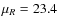 $\mu_R=23.4$