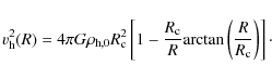 \begin{displaymath}%
v_{\rm h}^2(R) = 4 \pi G \rho_{\rm h,0} R_{\rm c}^2 \left[ ...
...}{R} {\rm arctan}\left(\frac{R}{R_{\rm c}}\right) \right]\cdot
\end{displaymath}