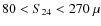 $80<S_{24}<270~\mu$