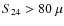 $S_{24}>80~\mu$