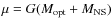 $\mu=G(M_{{\rm opt}} + M_{{\rm NS}})$