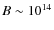 $B \sim 10^{14}$