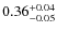 $0.36_{\rm -0.05}^{+0.04}$