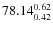 $7
8.14_{\rm0.42}^{ 0.62}$