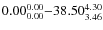 $ 0.00_{\rm0.00}^{0.00}{-}38.50_{\rm 3.46}^{4.30}$