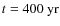 $t=400~{\rm yr}$