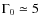 $\Gamma_0 \simeq 5$