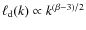 $\ell_{\rm d}(k) \propto k^{(\beta-3)/2}$
