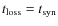 $t_{\rm loss}=t_{\rm syn}$